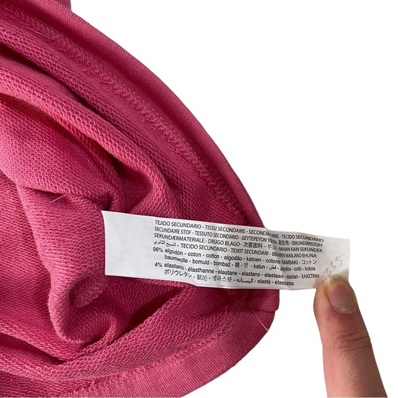 Zara Women Pink Short Sleeve Hooded Sweatshirt Sz L Cotton Swimsuit Cover Up NWT - Picture 11 of 16